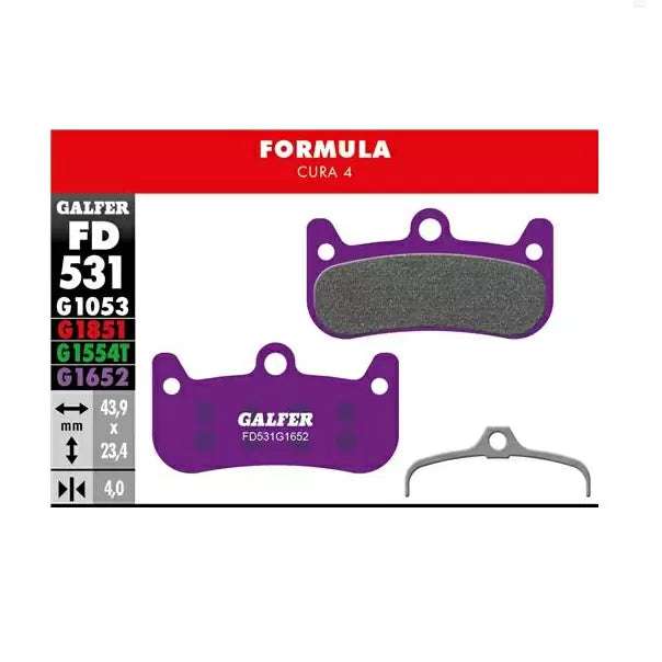 GALFER BIKE Pastiglie mescola viola e-bike freni Formula Cura 4