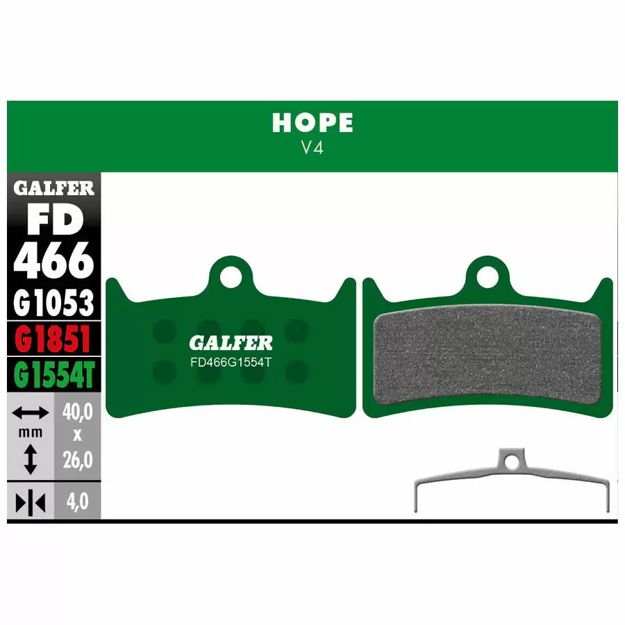 GALFER BIKE Pastiglie mescola verde Pro per Hope V4