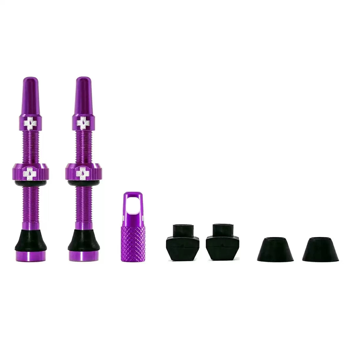 MUC-OFF Coppia valvole Tubeless in alluminio Presta 44mm viola
