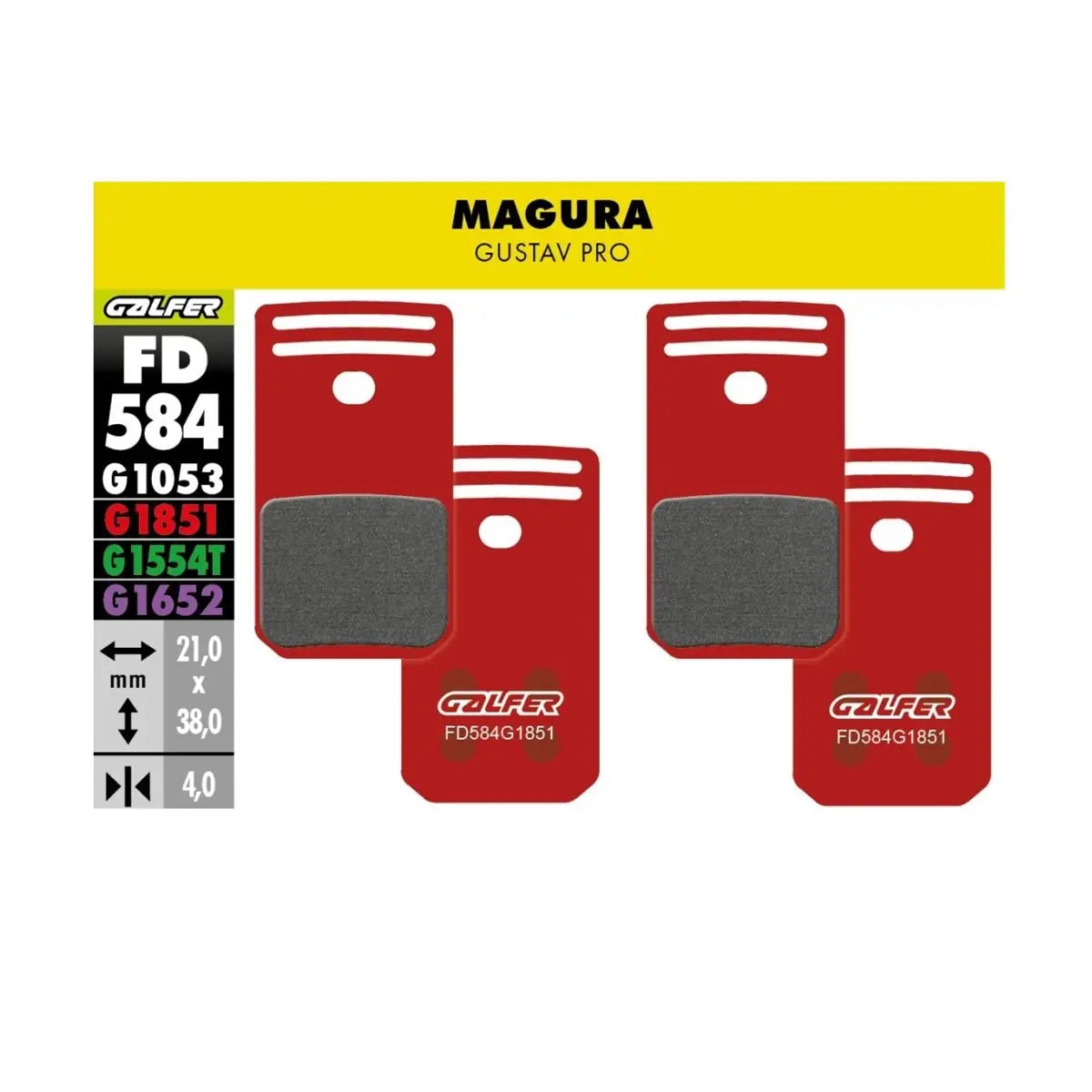 GALFER BIKE Pastiglie mescola Rossa per freni Magura Gustavo Pro