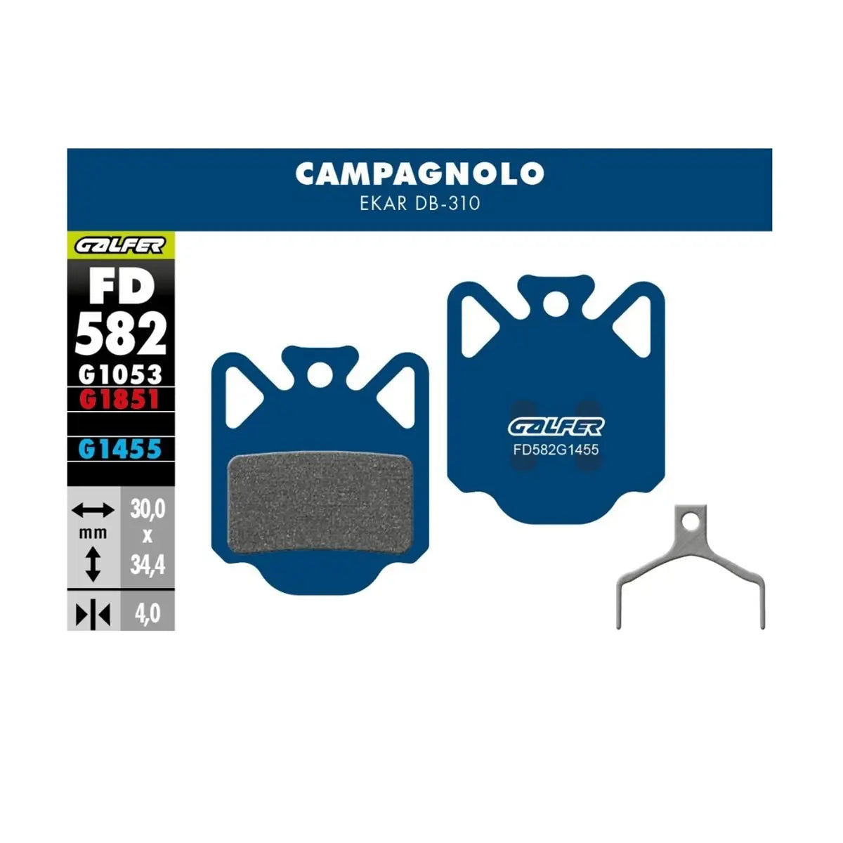 GALFER BIKE Pastiglie mescola Blu per Campagnolo EKAR DB-310