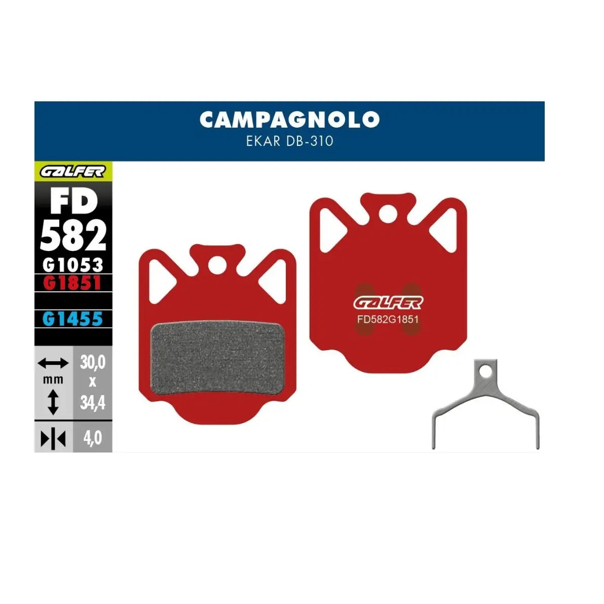 GALFER BIKE Pastiglie mescola Rossa Advanced per Campagnolo EKAR DB-310