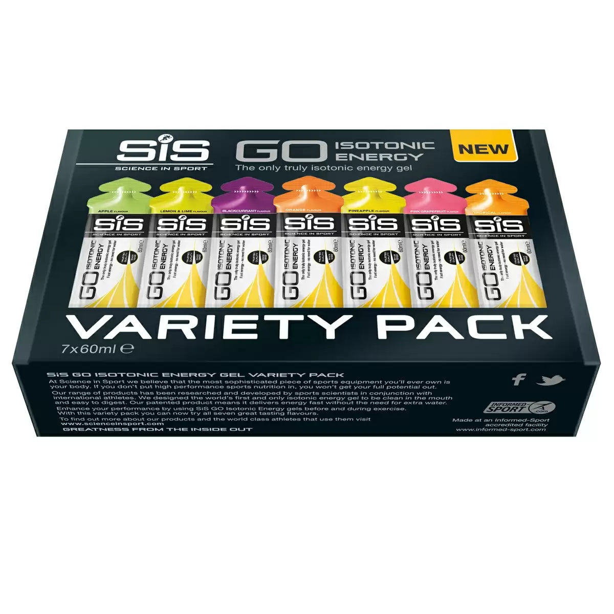 SIS Science In Sport  Variety pack 7 gel Go Isotonic Energy 60gr