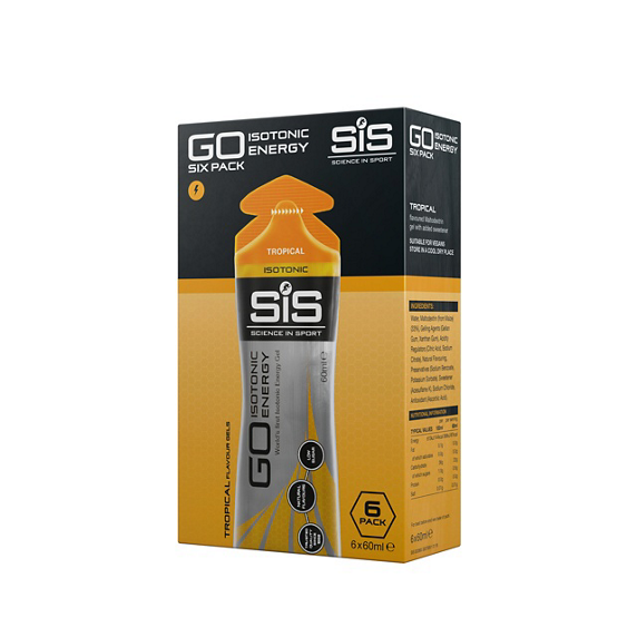SIS Science In Sport  Gel Isotonico Go Energy Gusto Tropical - Pack 6x60ml