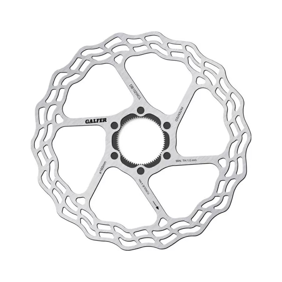 GALFER BIKE  Disco Freno DB102WCL Wave 160mm Center Lock Silver