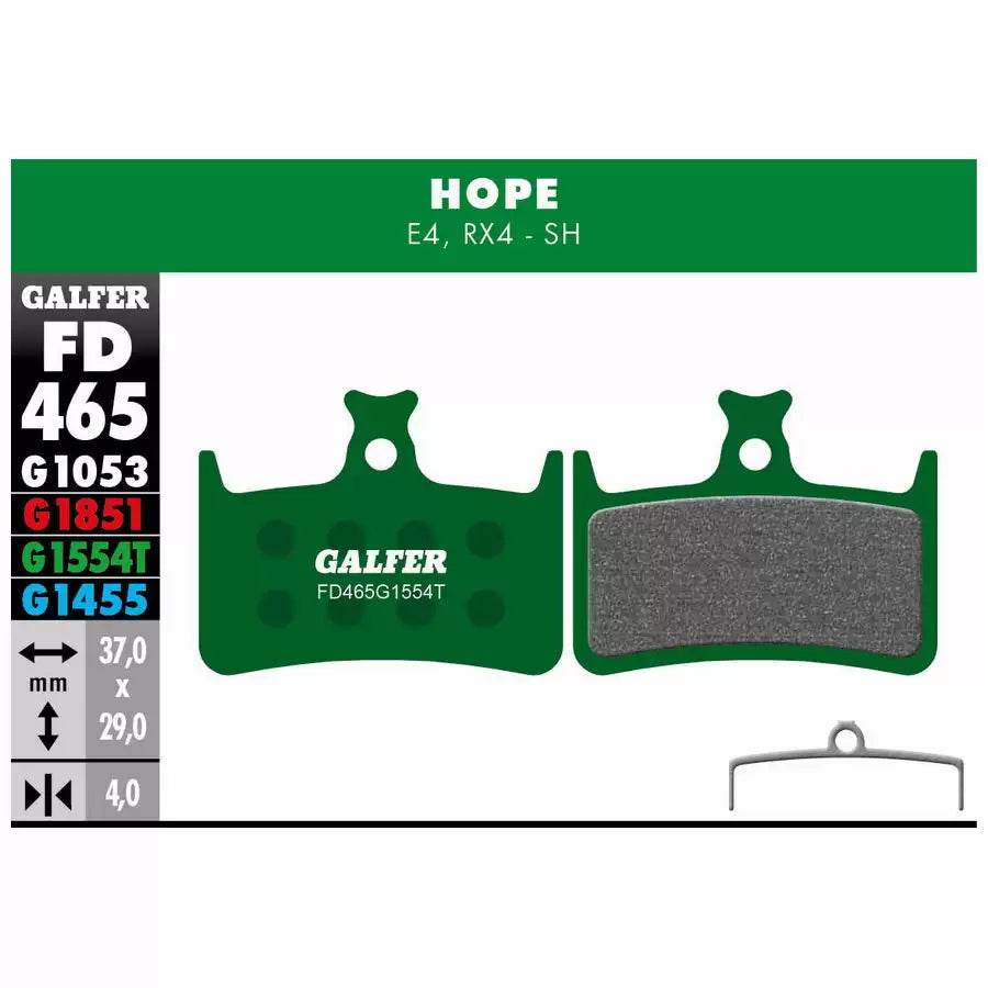 GALFER BIKE Pastiglie mescola verde Pro per Hope E4