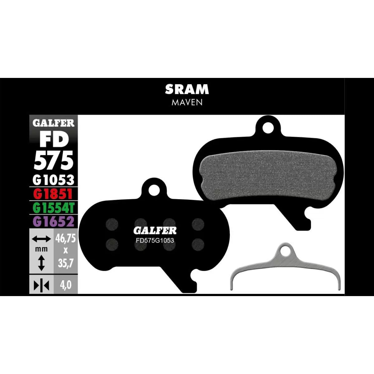 GALFER BIKE Pastiglie Mescola Nera Standard Per Sram Maven