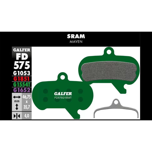 GALFER BIKE Pastiglie mescola verde Pro per Sram Maven