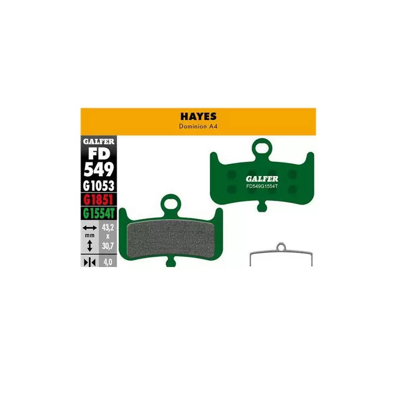 GALFER BIKE Pastiglie Mescola Verde Pro Per Hayes Dominion A4