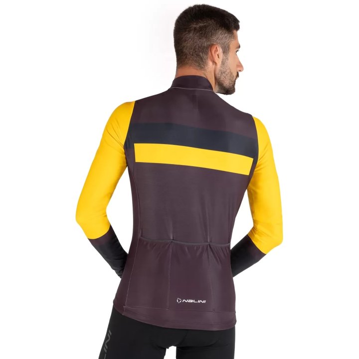 Nalini Stelvio Long Sleeve Jersey Men - chocolate/yellow