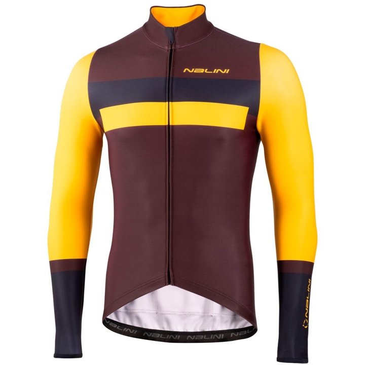 Nalini Stelvio Long Sleeve Jersey Men - chocolate/yellow